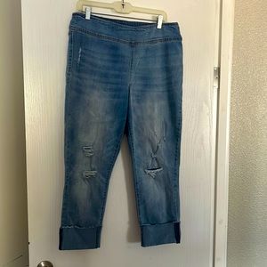 Inc Distressed Pull On Jeans